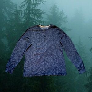 Abercrombie & Fitch Blue Henley Longsleeve Pullover Sweater